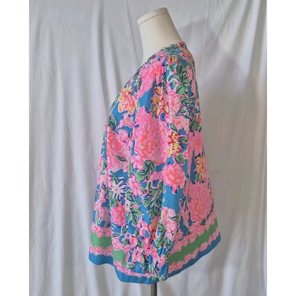 Lilly Pulitzer Womens Rose To The Occasion Trista Blouse Top Large - Picture 5 of 8